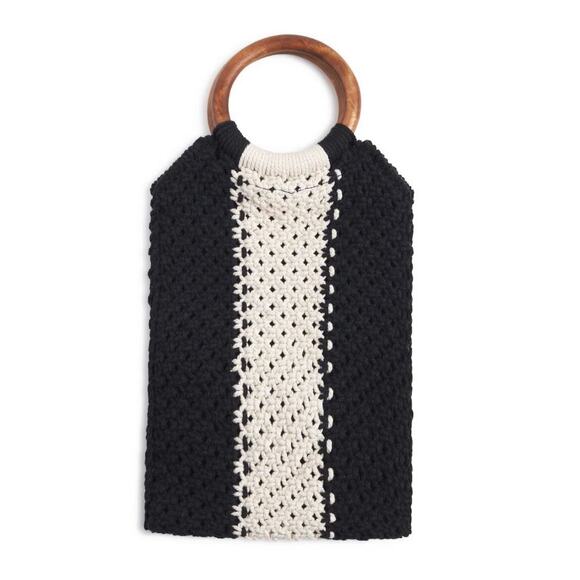 NEW Curateur x Laude The Label Gabby Mini Macrame Bag Black Off White Size Small - Picture 2 of 5